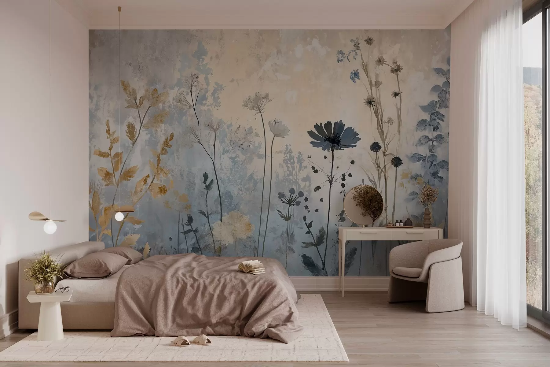 Fototapetai Abstrakčios laukinės gėlės w03022