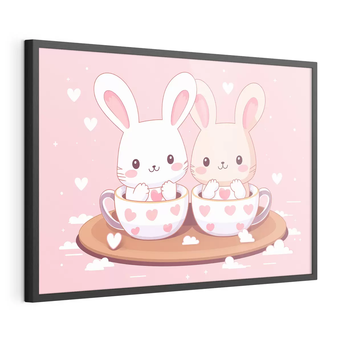 Plakatas Zuikučiai puodeliuose f42874