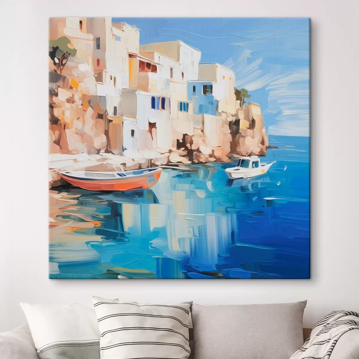 Paveikslėlis Namai prie jūros tapybos imitacija s42830