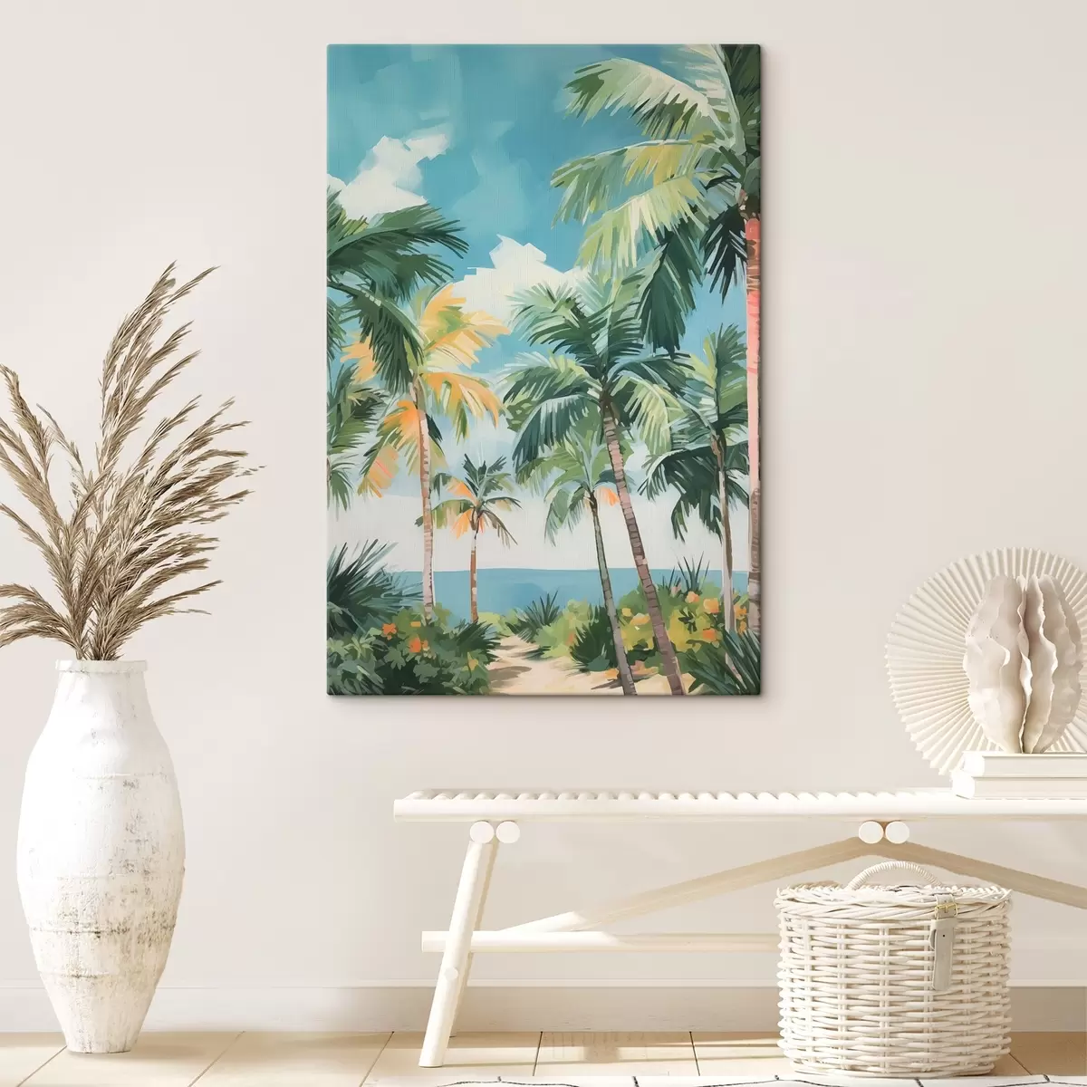 Paveikslėlis Palmių giraitė prie jūros - tapybos imitacija s42840