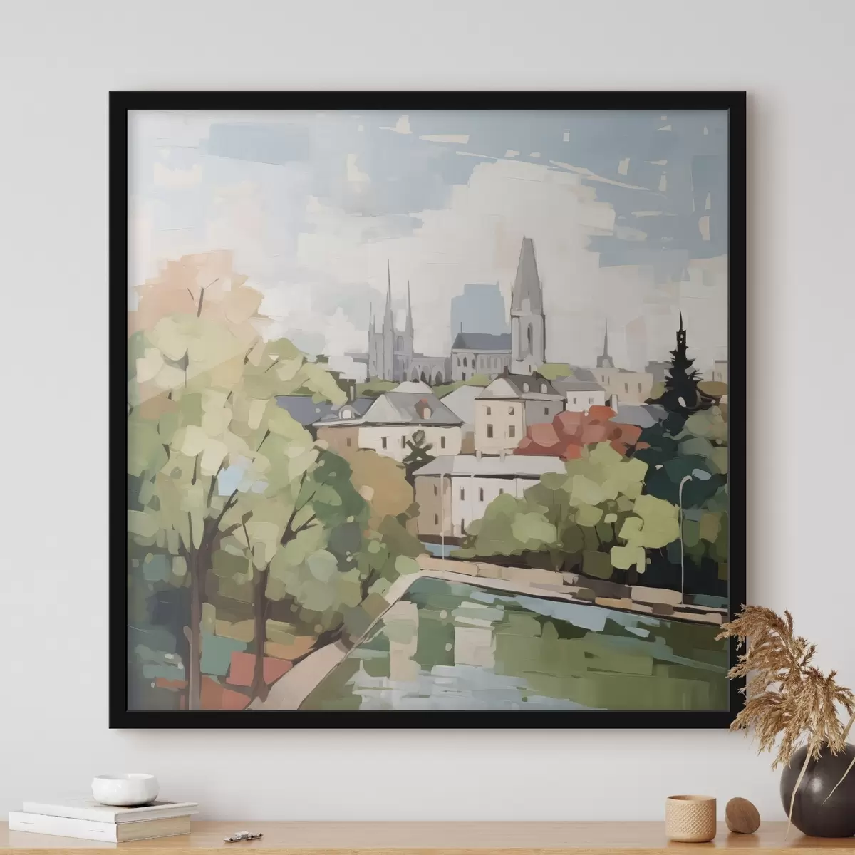 Plakatas Abstrakti miesto peizažo imitacijos tapyba f42834