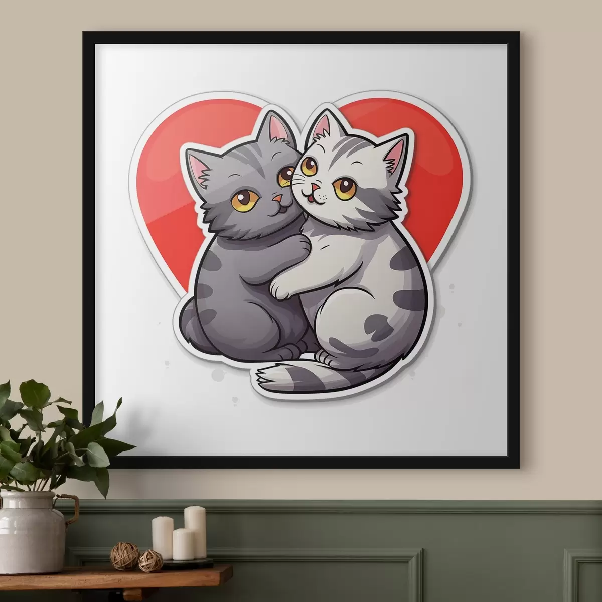 Plakatas Dvi įsimylėjusios katės f42881