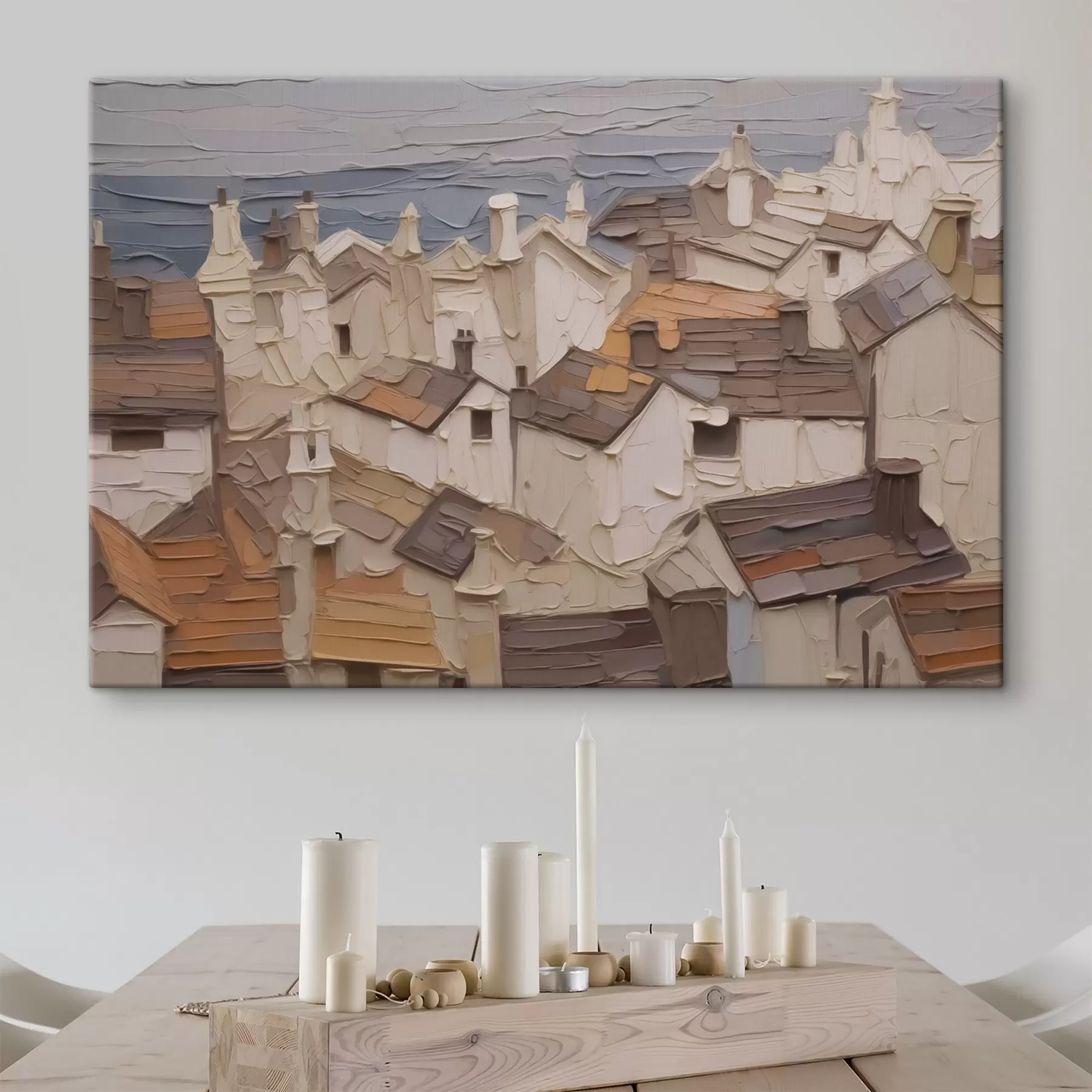 Fototapetai Namų stogai abstrakti tapybos imitacija s42910