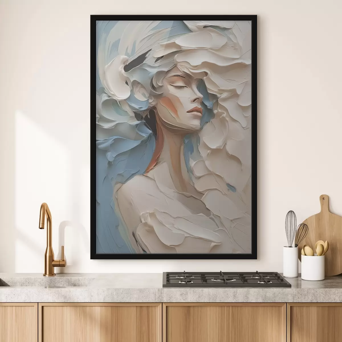 Plakatas Mergaitės portretas abstrakti tapybos imitacija f42904