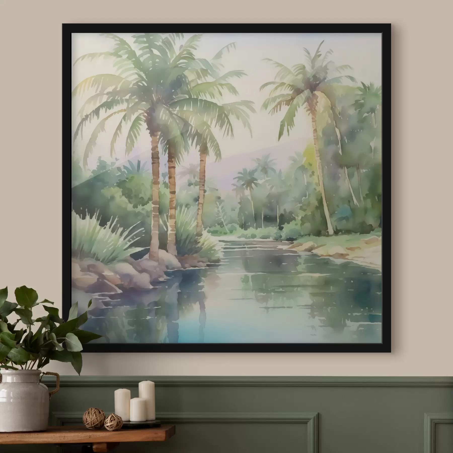 Paveikslėlis Atogrąžų kraštovaizdžio imitacija akvarele f42912