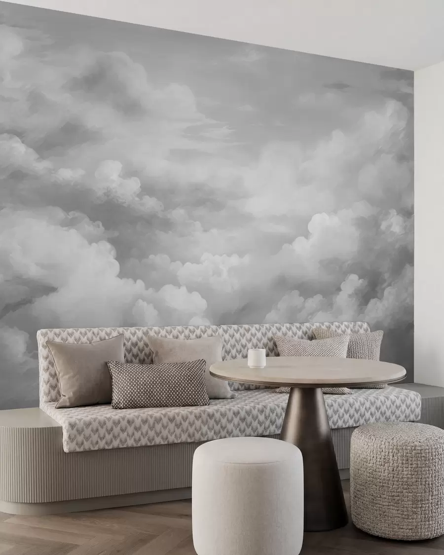 Fototapetai šviesūs pilkų atspalvių debesys w03047v1