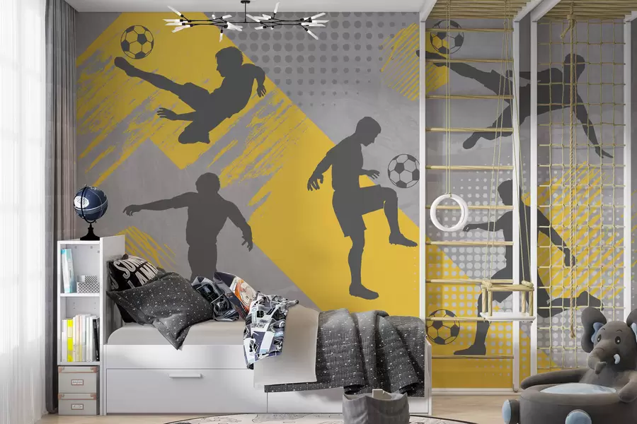 Fototapetai Futbolininkų siluetai abstrakčiame fone w03001