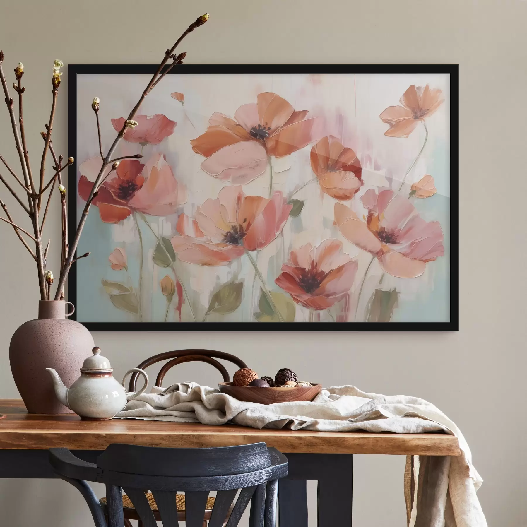 Fototapetai Abstrakti aguonų imitacija tapyba f42956