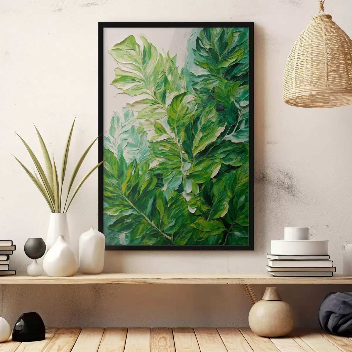 Plakatas Tfopical leavef aliejinės tapybos stiliumi f42767