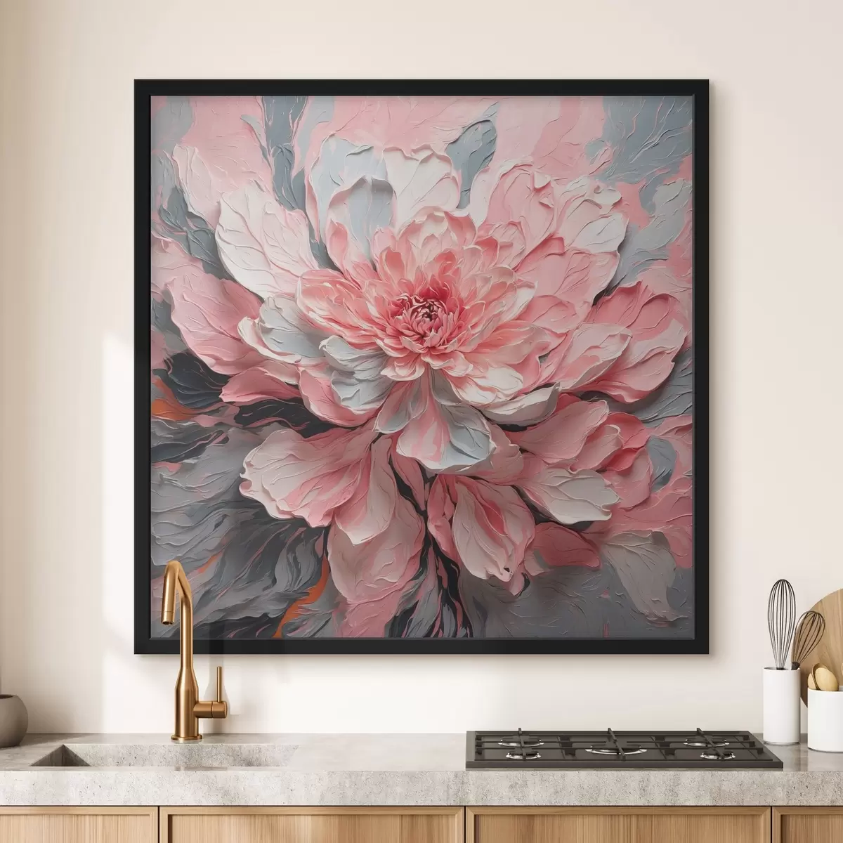 Plakatas Rožinis flowef aliejaus tapybai stilius f42917