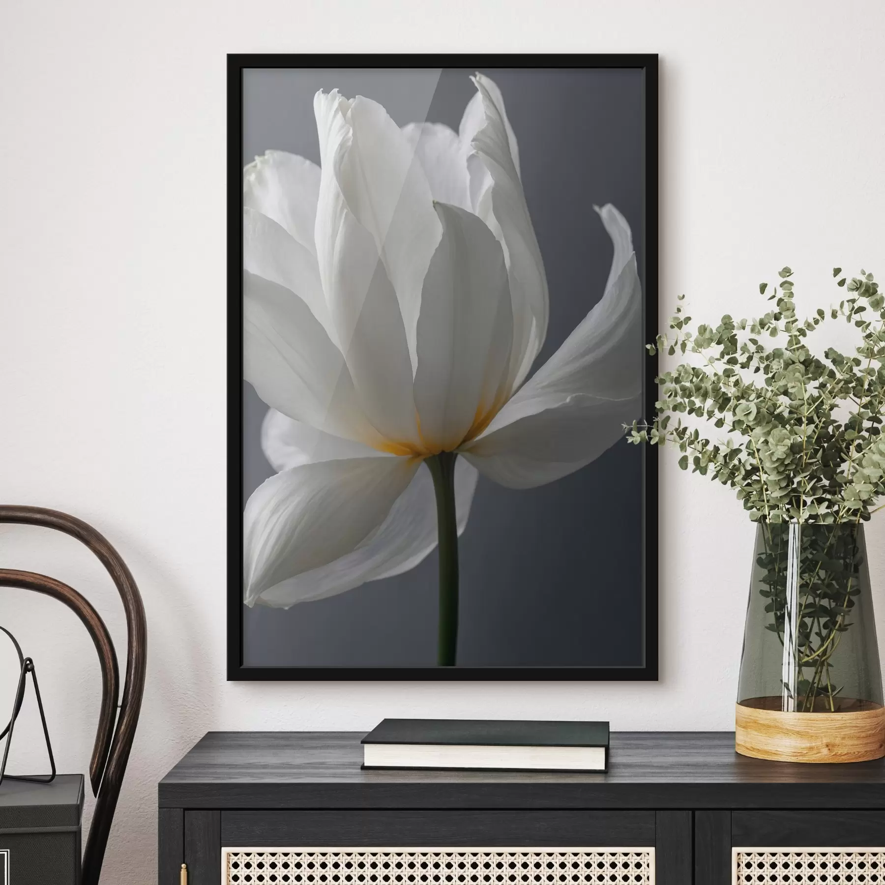 Paveikslėlis Baltos spalvos flowef ant gfay nugaros f42779