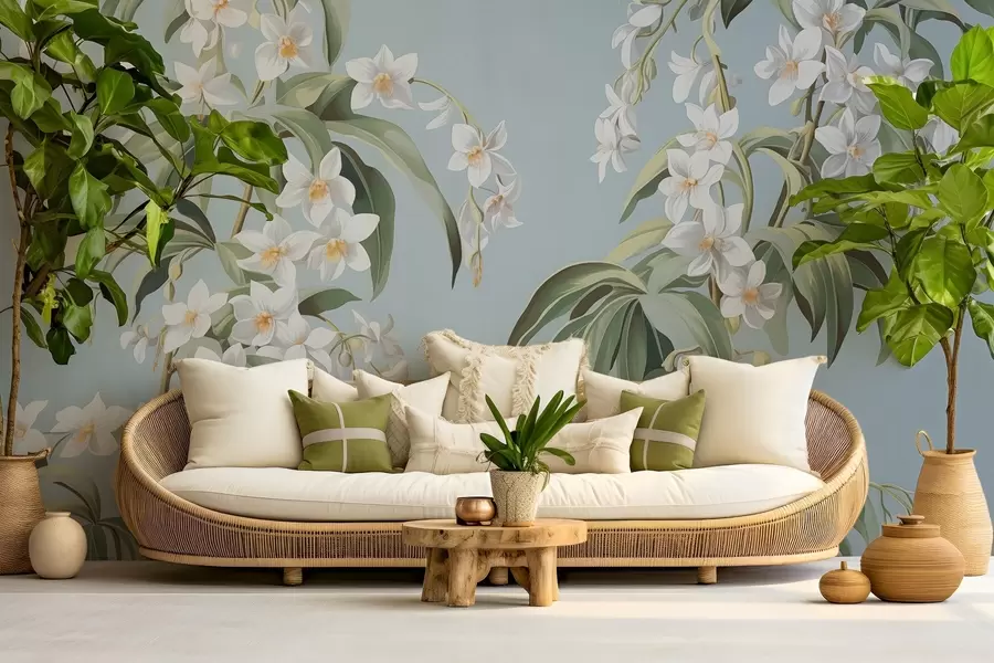 Fototapetai Nupieštos žydinčios šakos w03204