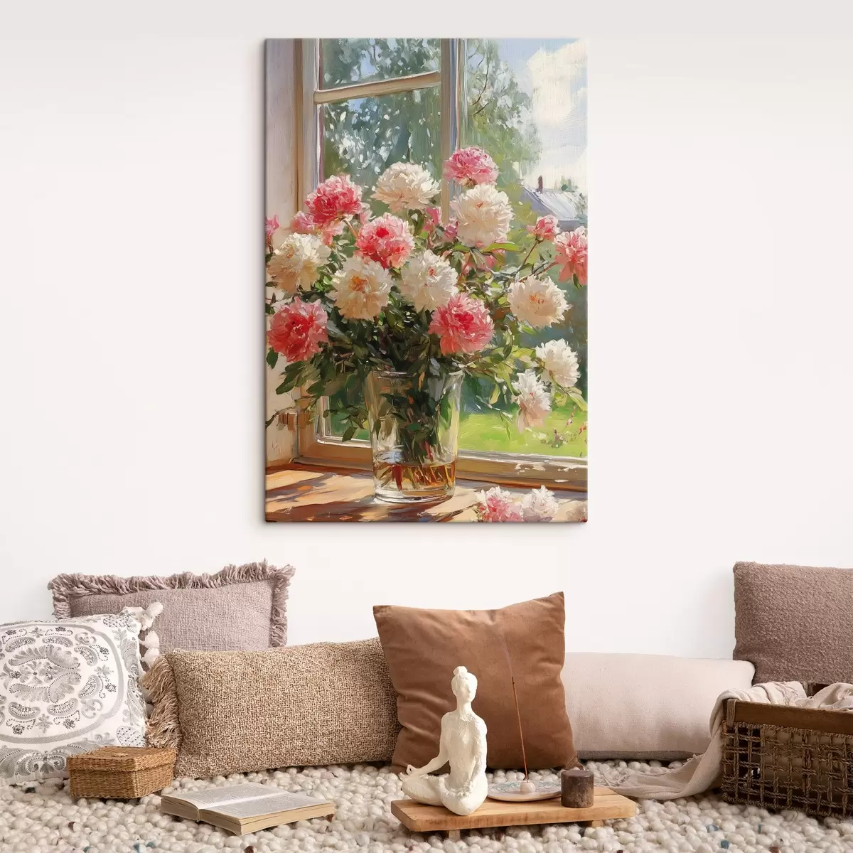 Paveikslėlis Puokštė ant lango aliejinių dažų stiliumi s42978