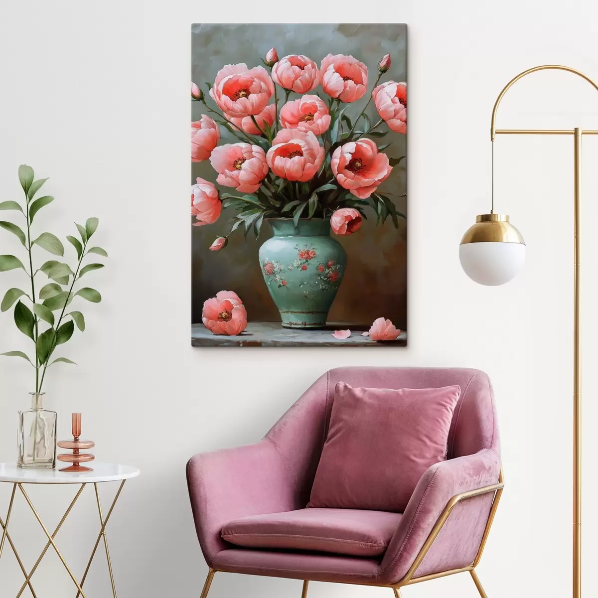 Paveikslėlis Sodrios rožinės gėlės vazoje s42979