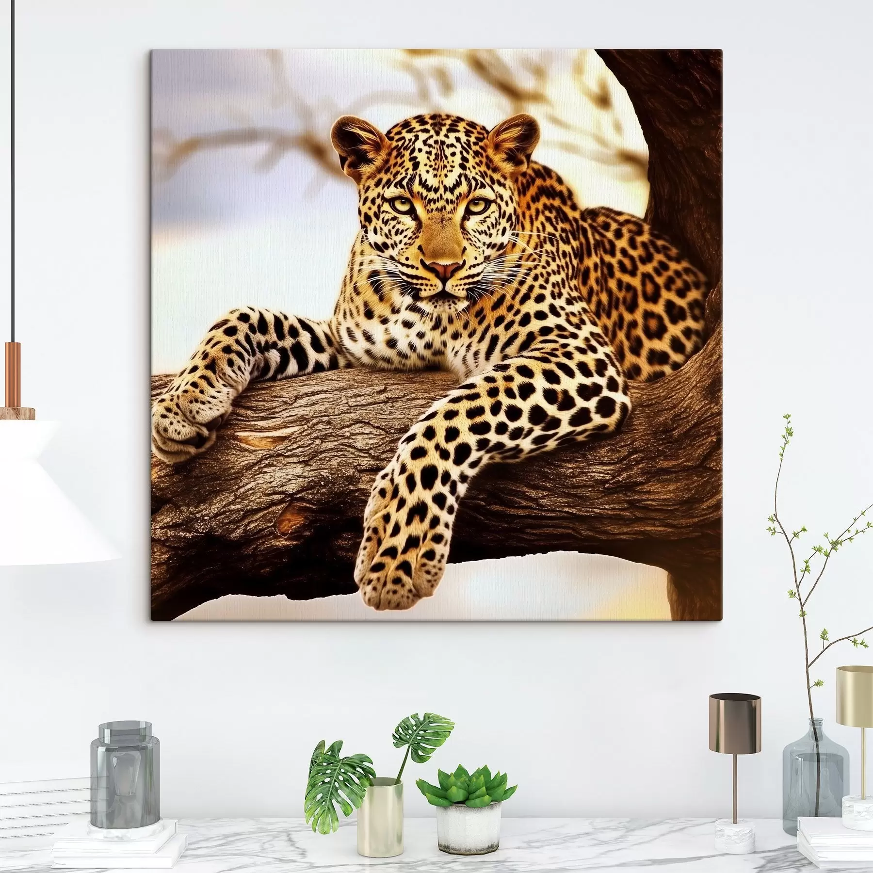 Fototapetai Leopardas ant medžio s42984