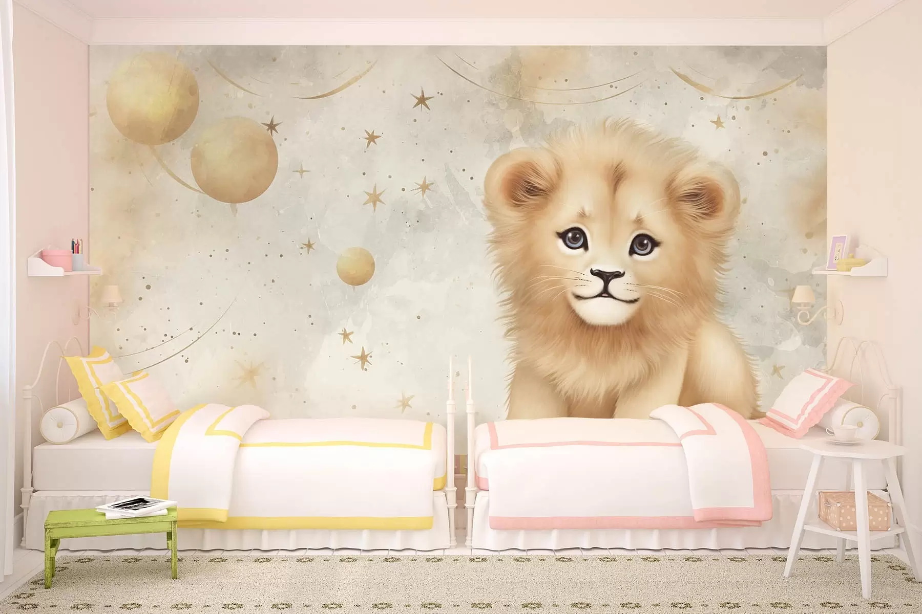 Fototapetai Liūtas akvarelės fone w08845