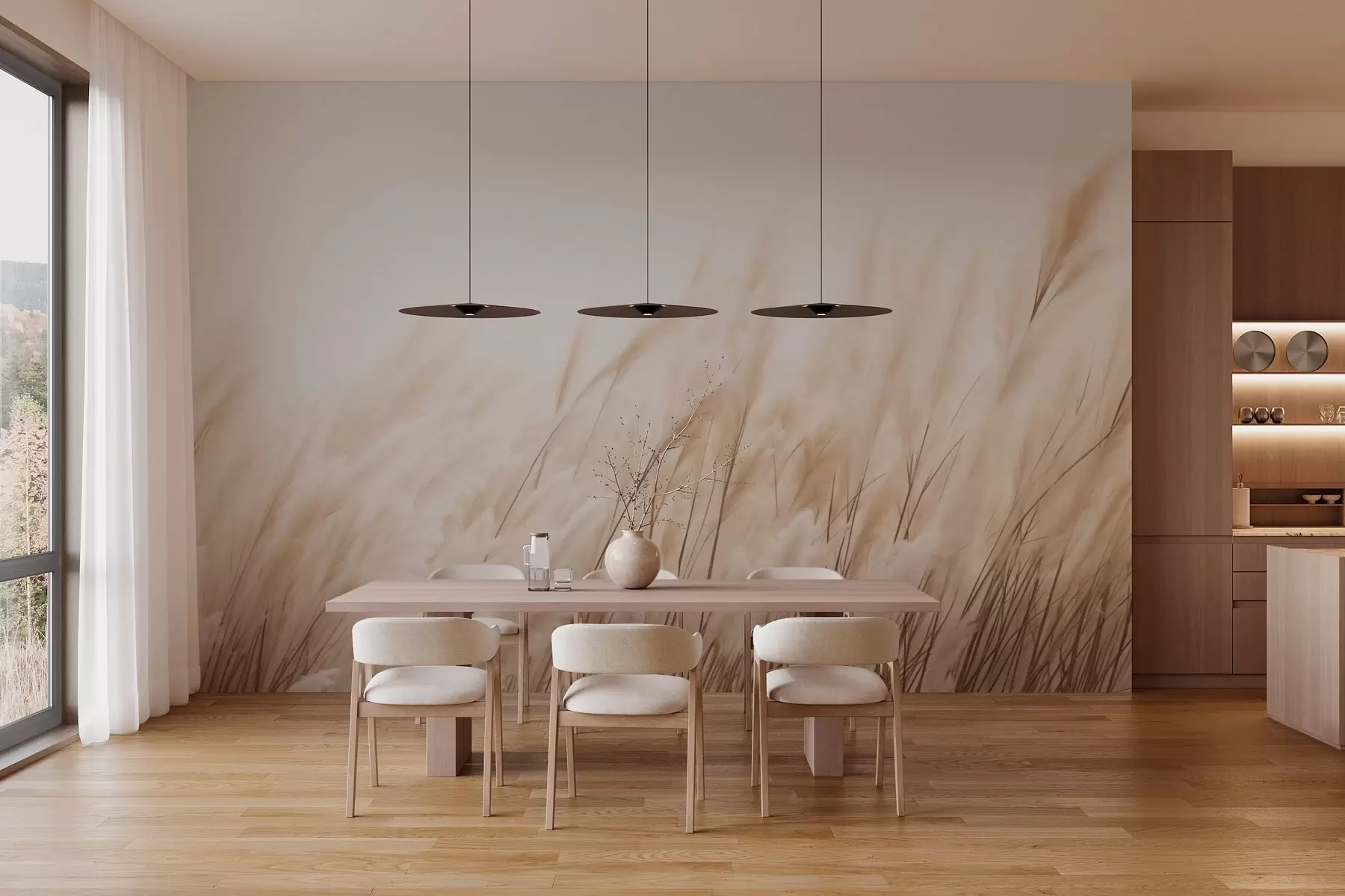 Fototapetai Pastelinės smėlio spalvos spygliukai w03244