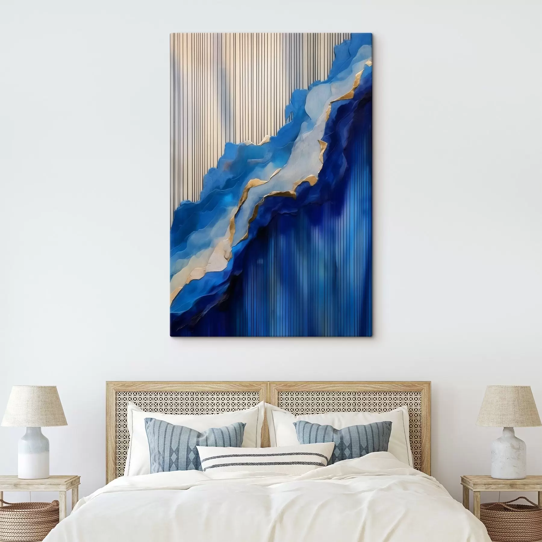 Paveikslėlis Abstrakčios mėlynos tekstūros su linijomis fone s43002