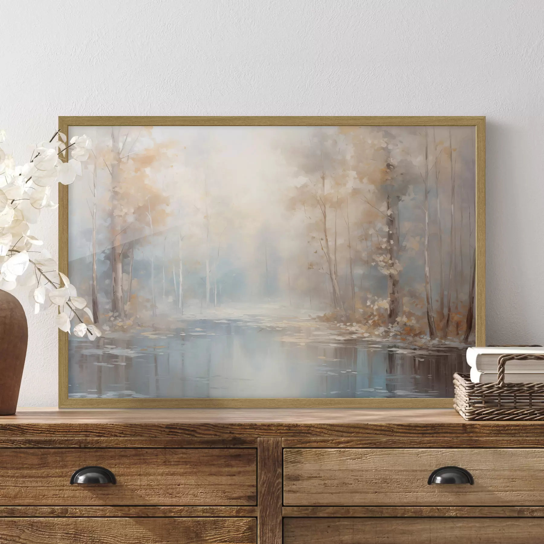 Fototapetai Rudens migla virš upės f43167