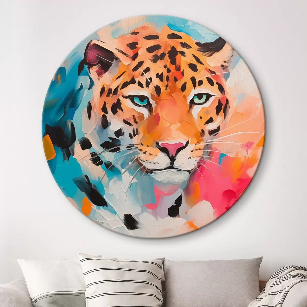 Apvalūs paveikslai Leopardo abstrakcija r43201