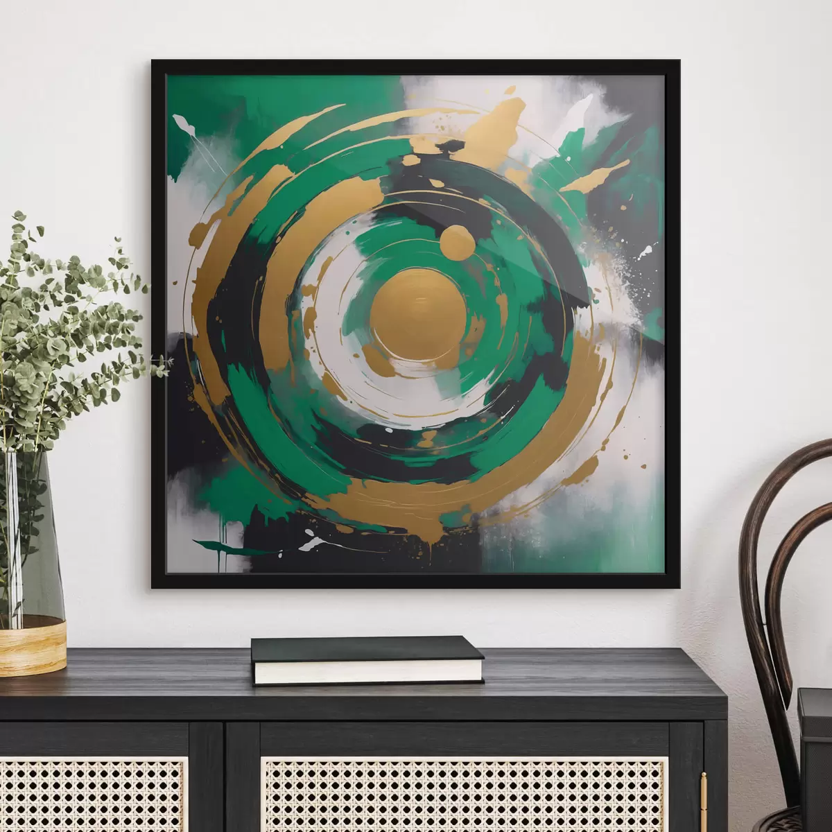 Plakatas Abstrakcija su apskritimu f42992