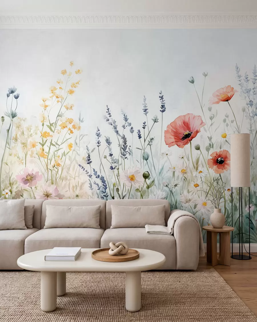 Fototapetai laukinių gėlių ir aguonų gavimo technika w03281
