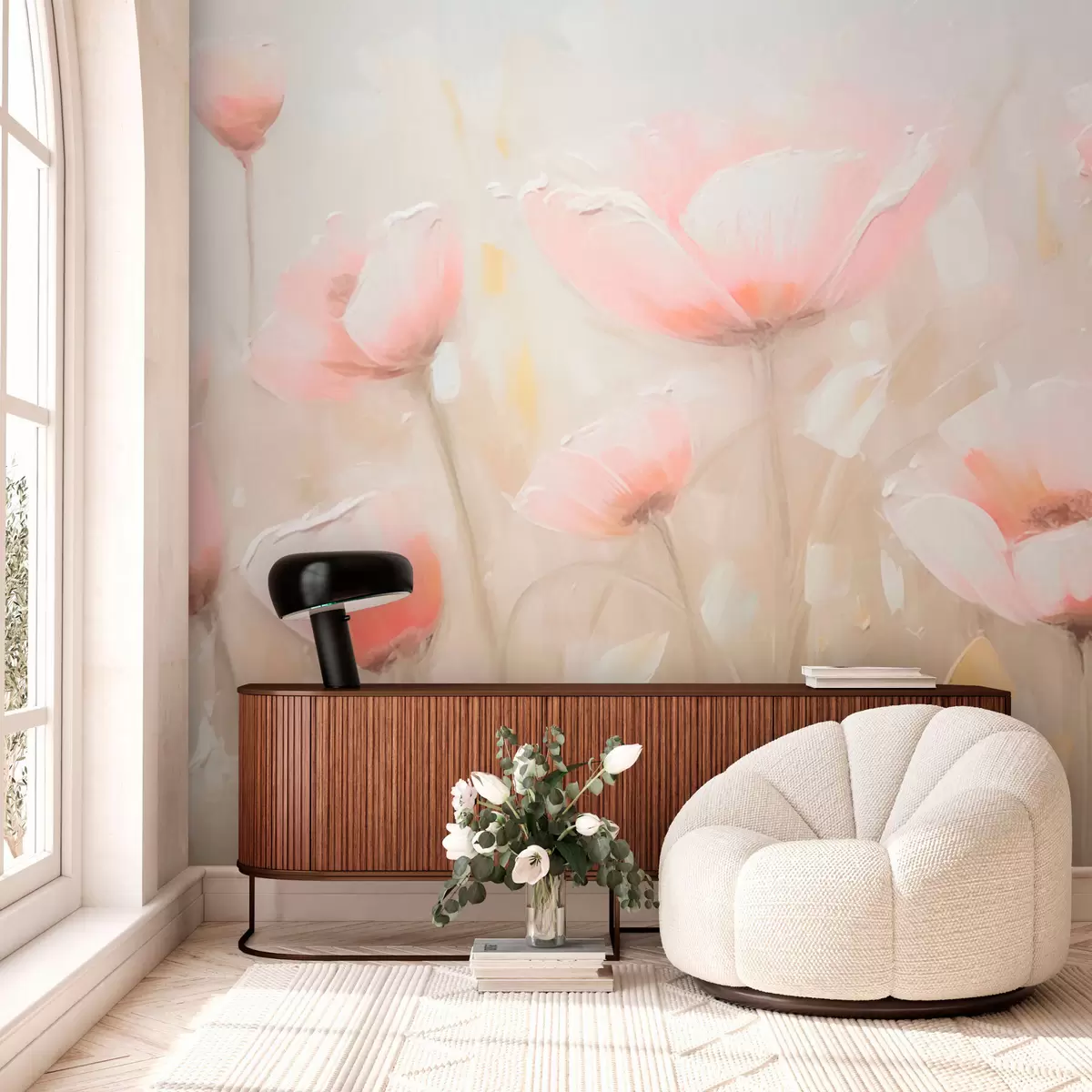 Fototapetai Rožinės didelės gėlės w03306