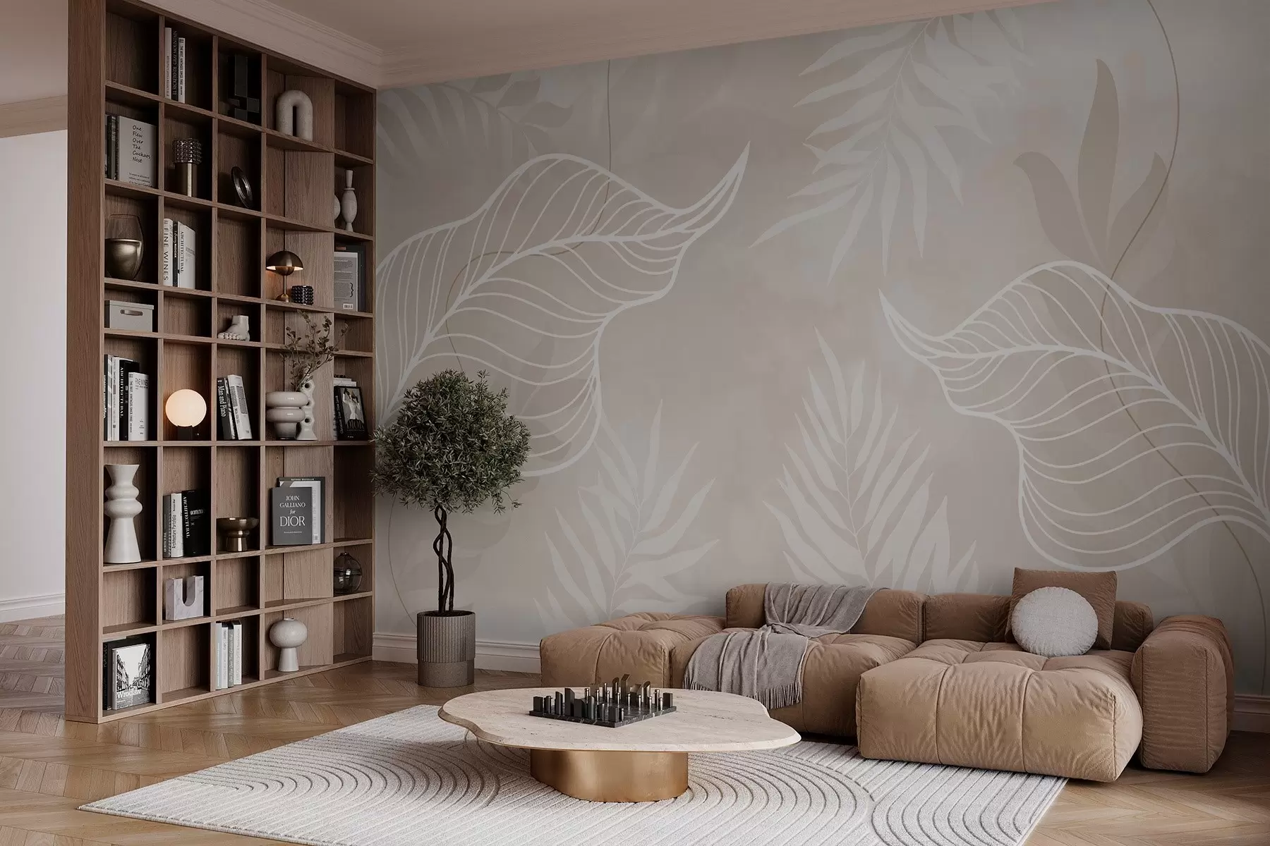 Fototapetai Linijinė botaninė kompozicija w03235v2