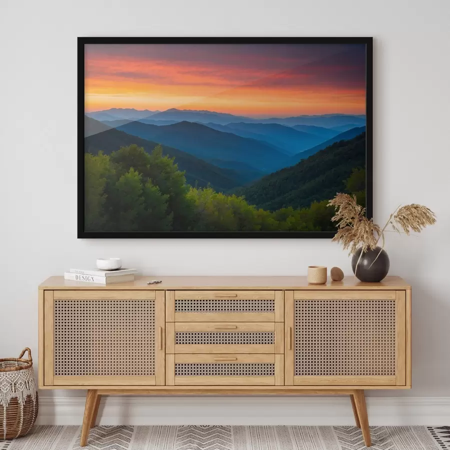 Fototapetai Vaizdas nuo kalnų auštant f43119