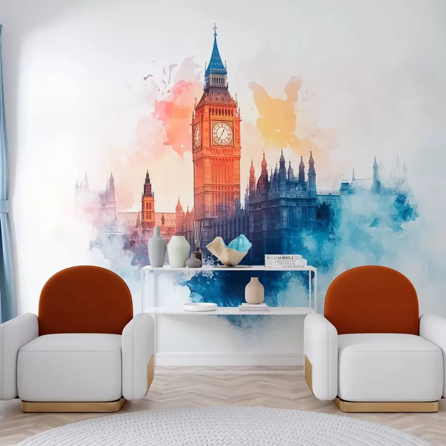 Fototapetai big Beno akvarelinis piešinys šviesiame fone w03287