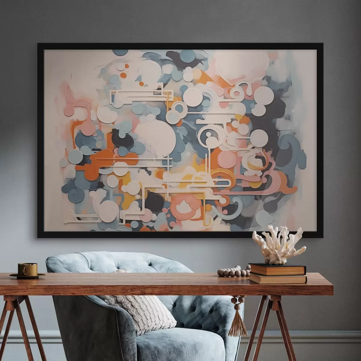 Plakatas Abstrakcija, tapybos imitacija f43227