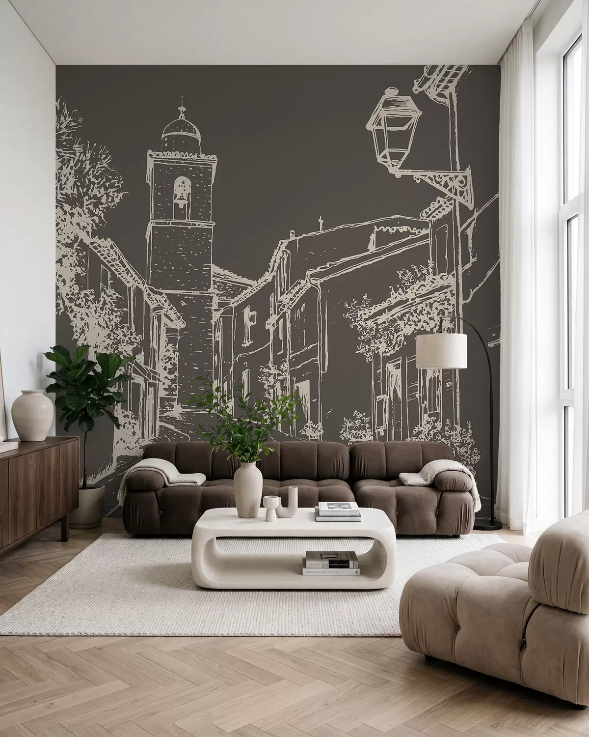 Fototapetai Kreida pieštas kaimelis w03345v2