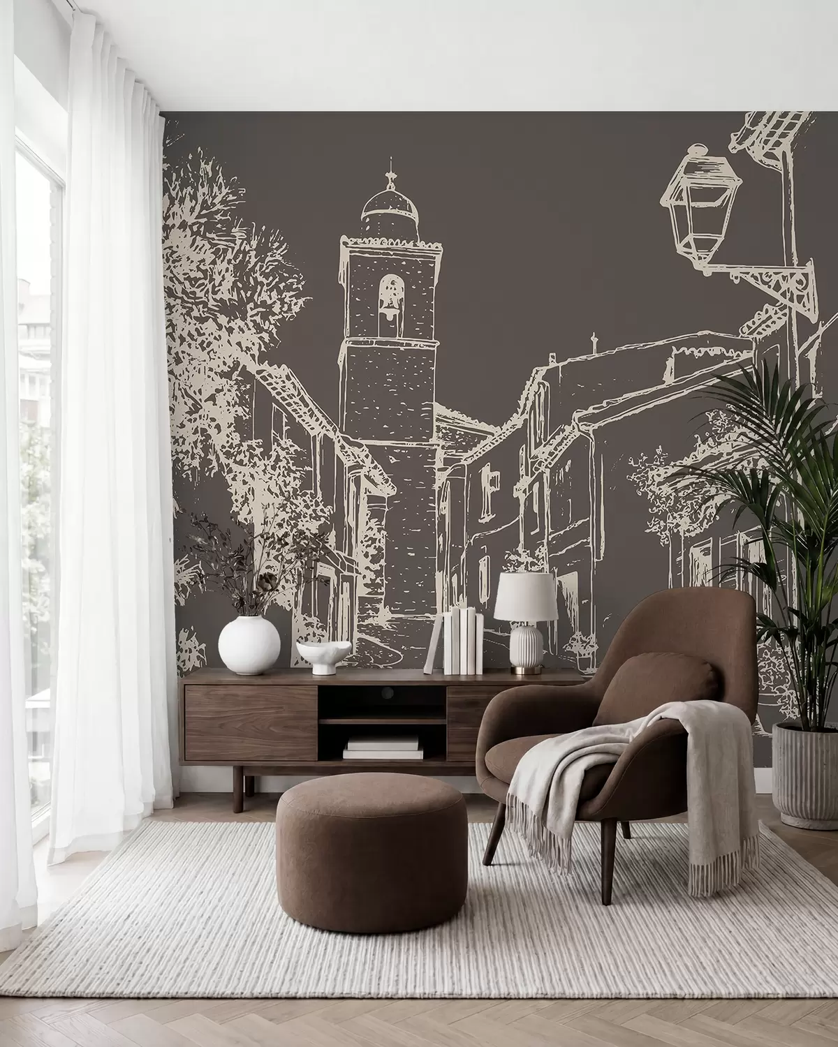 Fototapetai Kreida pieštas kaimelis w03345v2