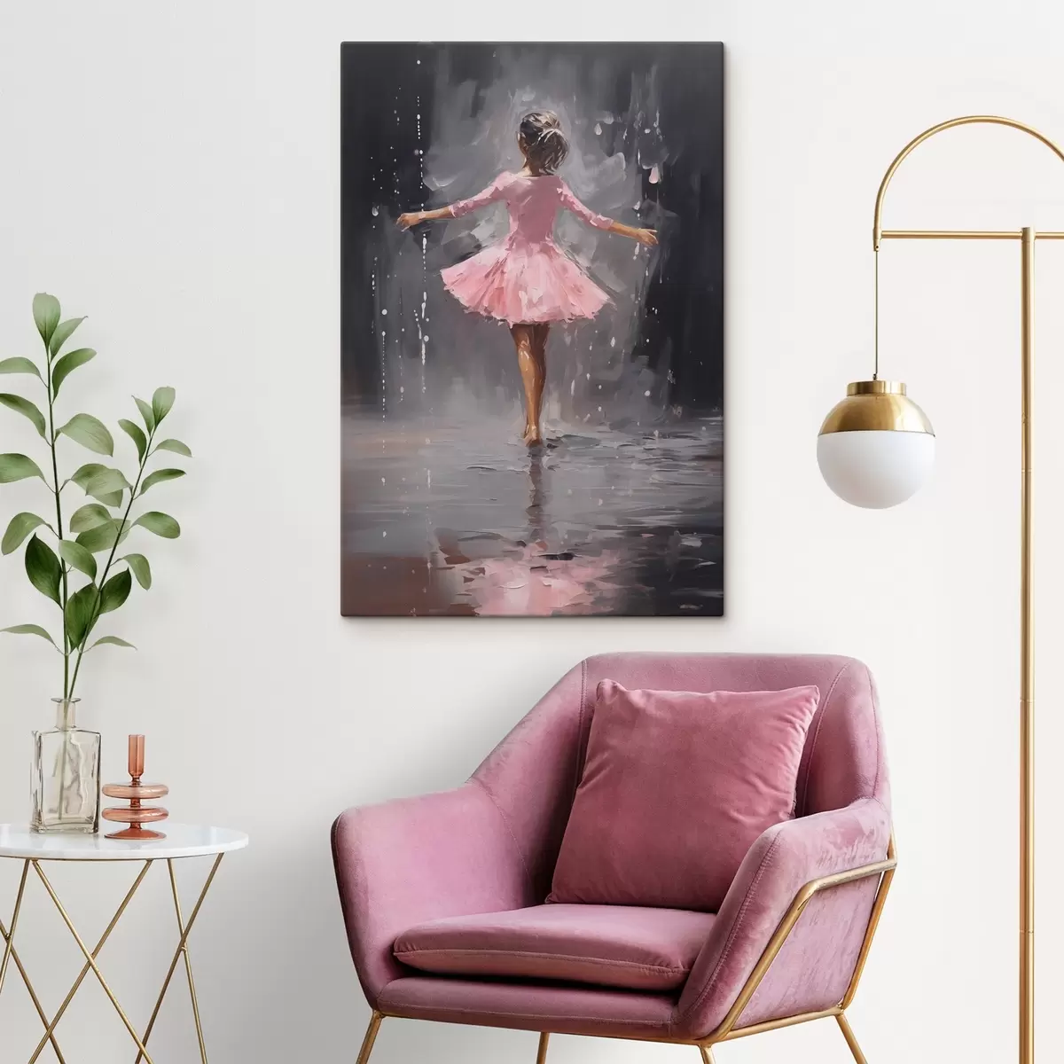 Paveikslėlis Žmonės, mergaitė rožine suknele, aliejinės tapybos imitacija s43258