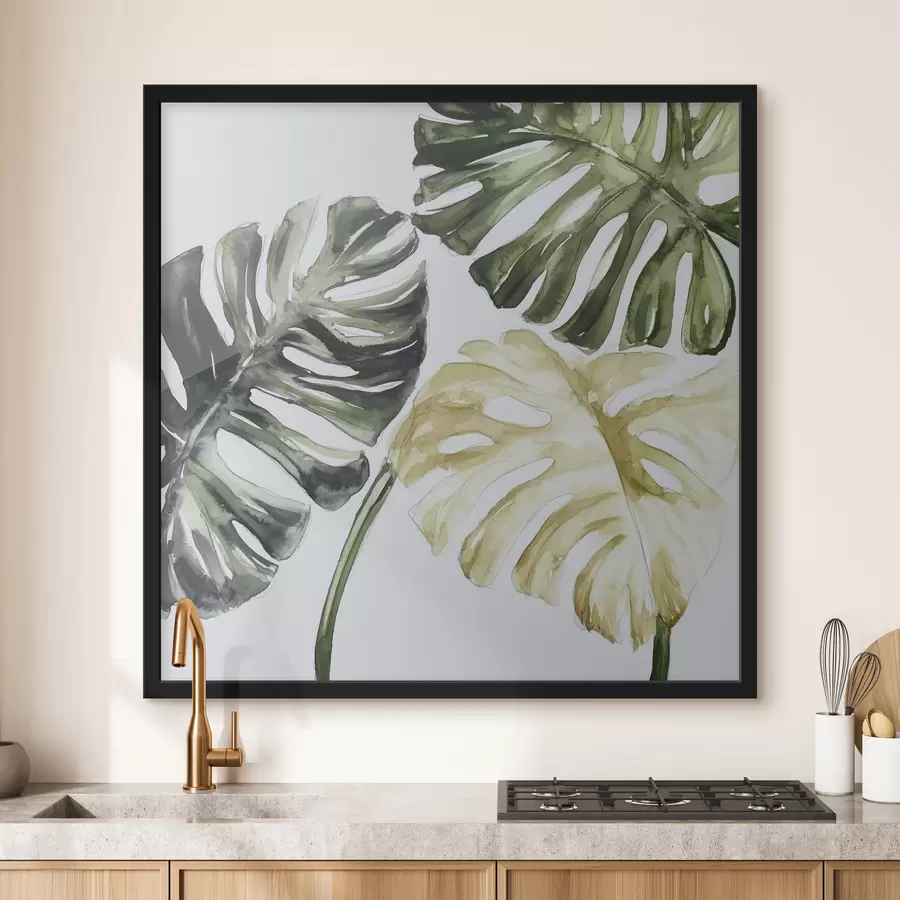 Fototapetai Atogrąžų lapai baltame fone f43304