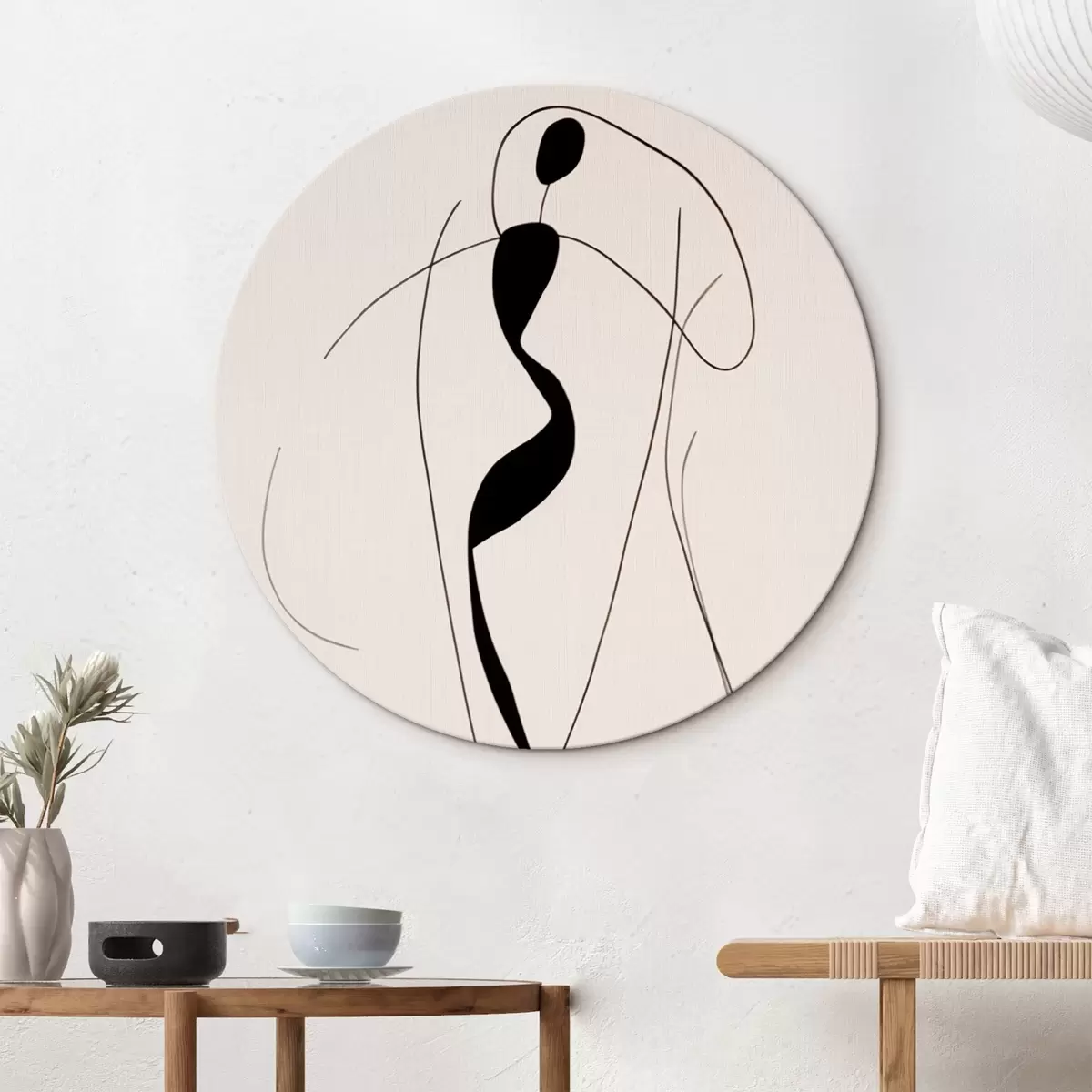 Apvalūs paveikslai Minimalistinis abstraktus siluetas r43274