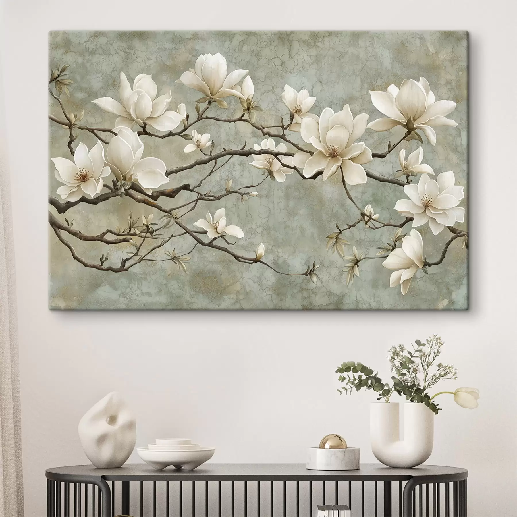 Paveikslėlis Magnolijos šaka pasteliniame grunge fone s43322