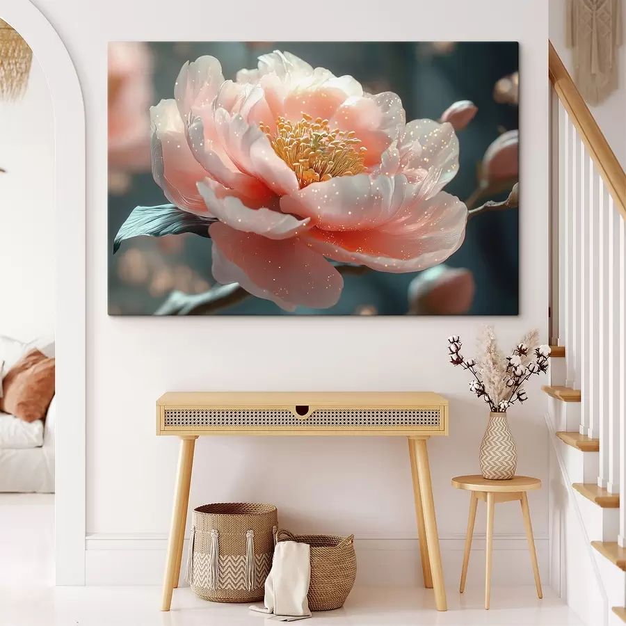 Paveikslėlis Švelni gėlė ant šakos su saulės spinduliais s43326