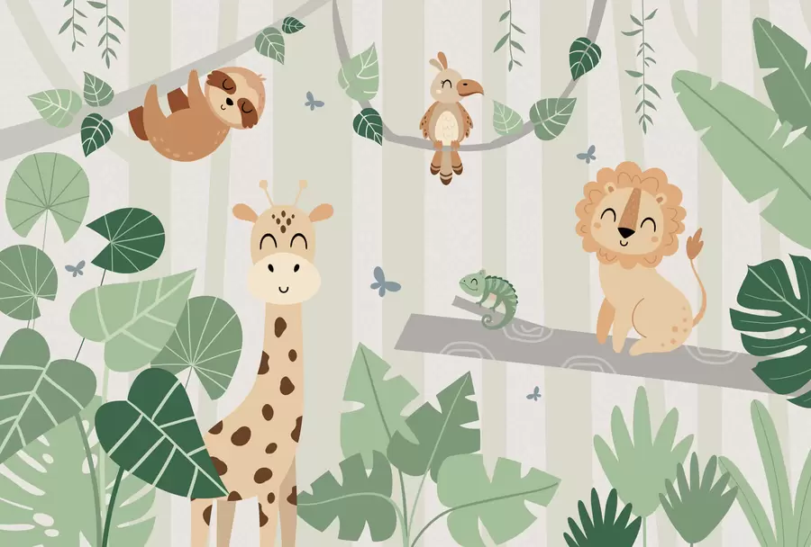 Fototapetai Kraštovaizdis su atogrąžų gyvūnais w03376v1