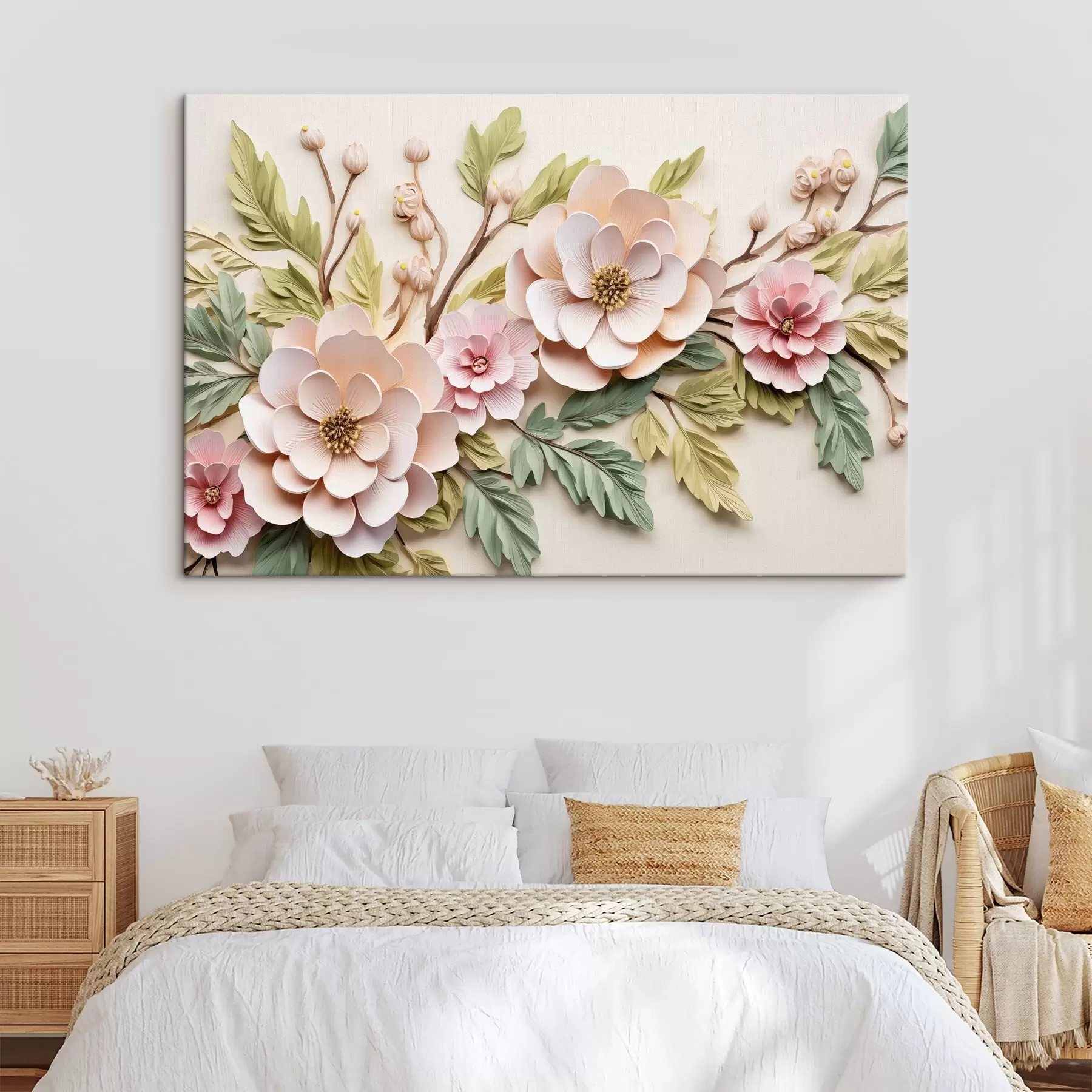 Fototapetai Didelės gėlių šakos, liejimo imitacija s43333