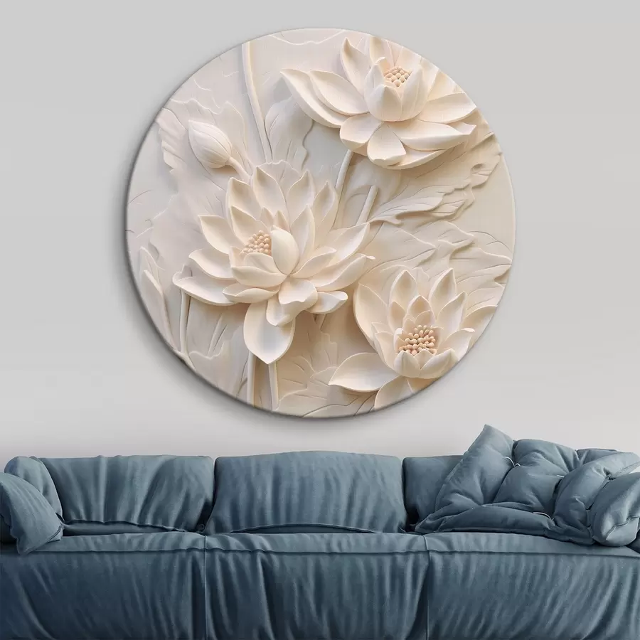 Fototapetai Baltas liejinys, imitacija, gėlės r43334