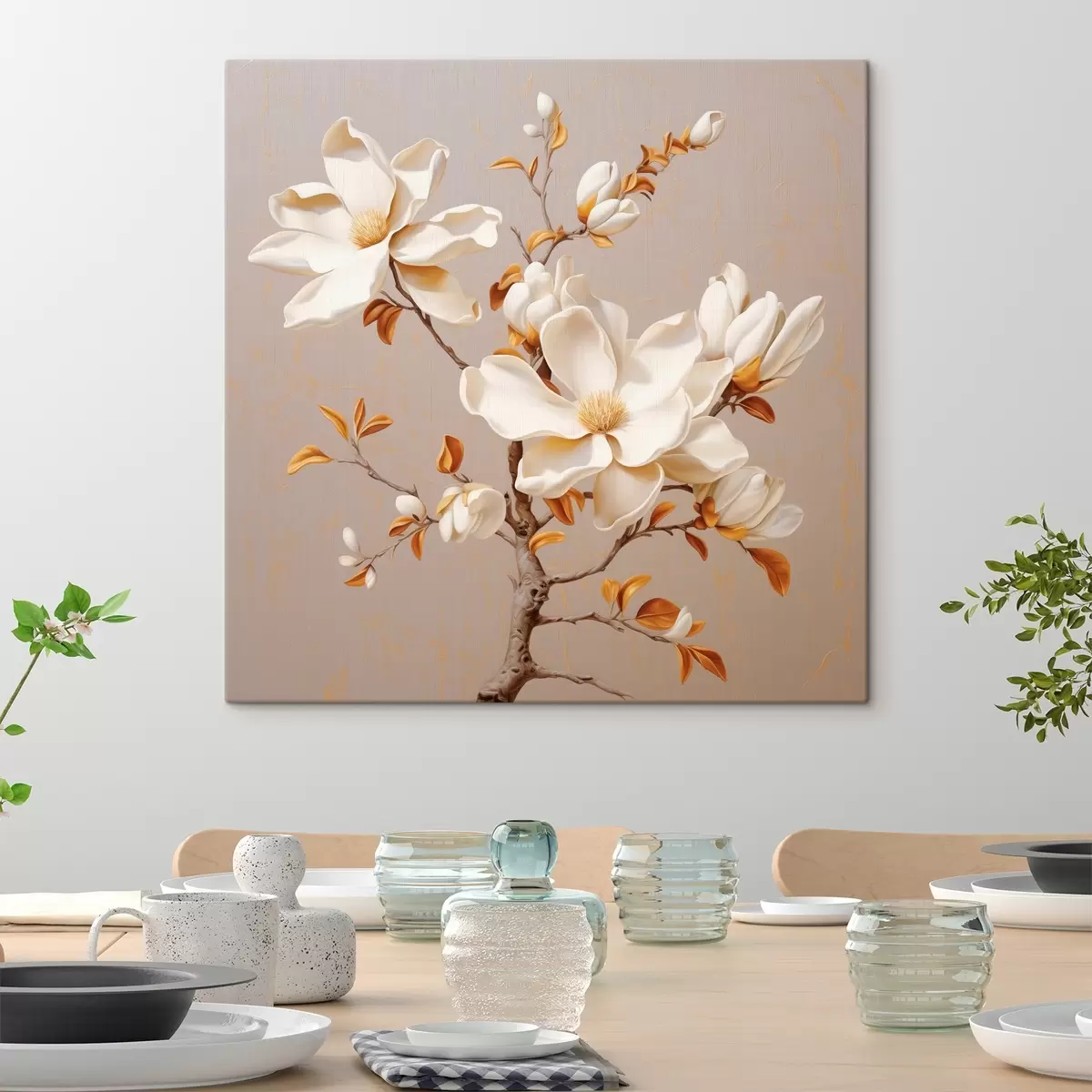 Paveikslėlis Grakšti smėlio spalvos magnolijos šaka s43373