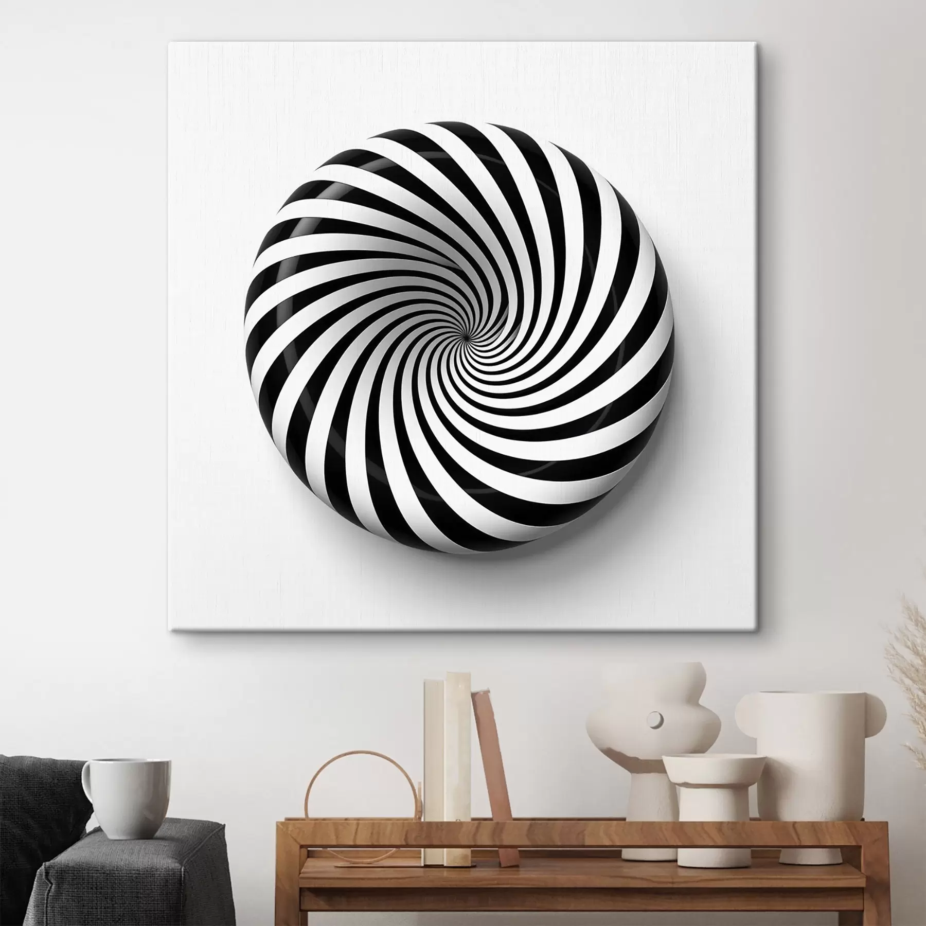 Paveikslėlis Geometrinė sūkurinė grafika, juoda grafika baltame fone s43376