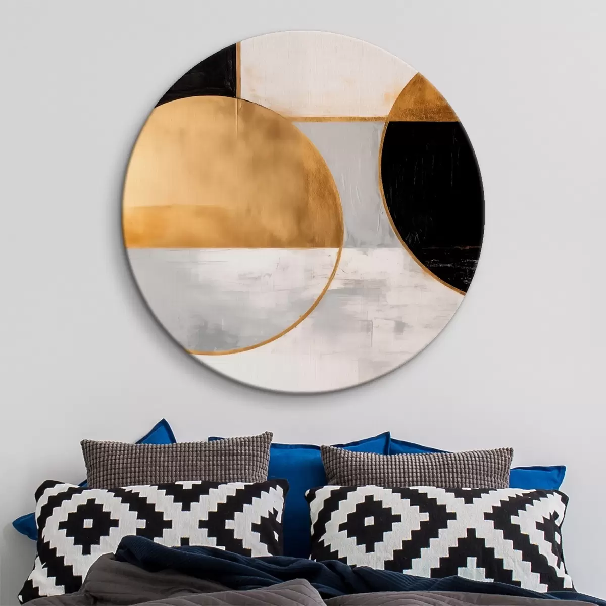Apvalūs paveikslai Minimalistinio stiliaus geometrinė kompozicija r43420