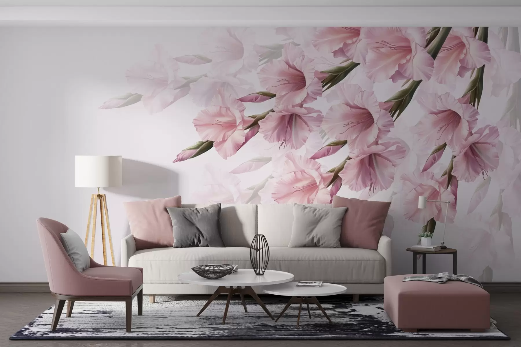 Fototapetai Didelės gėlės kampe w03546
