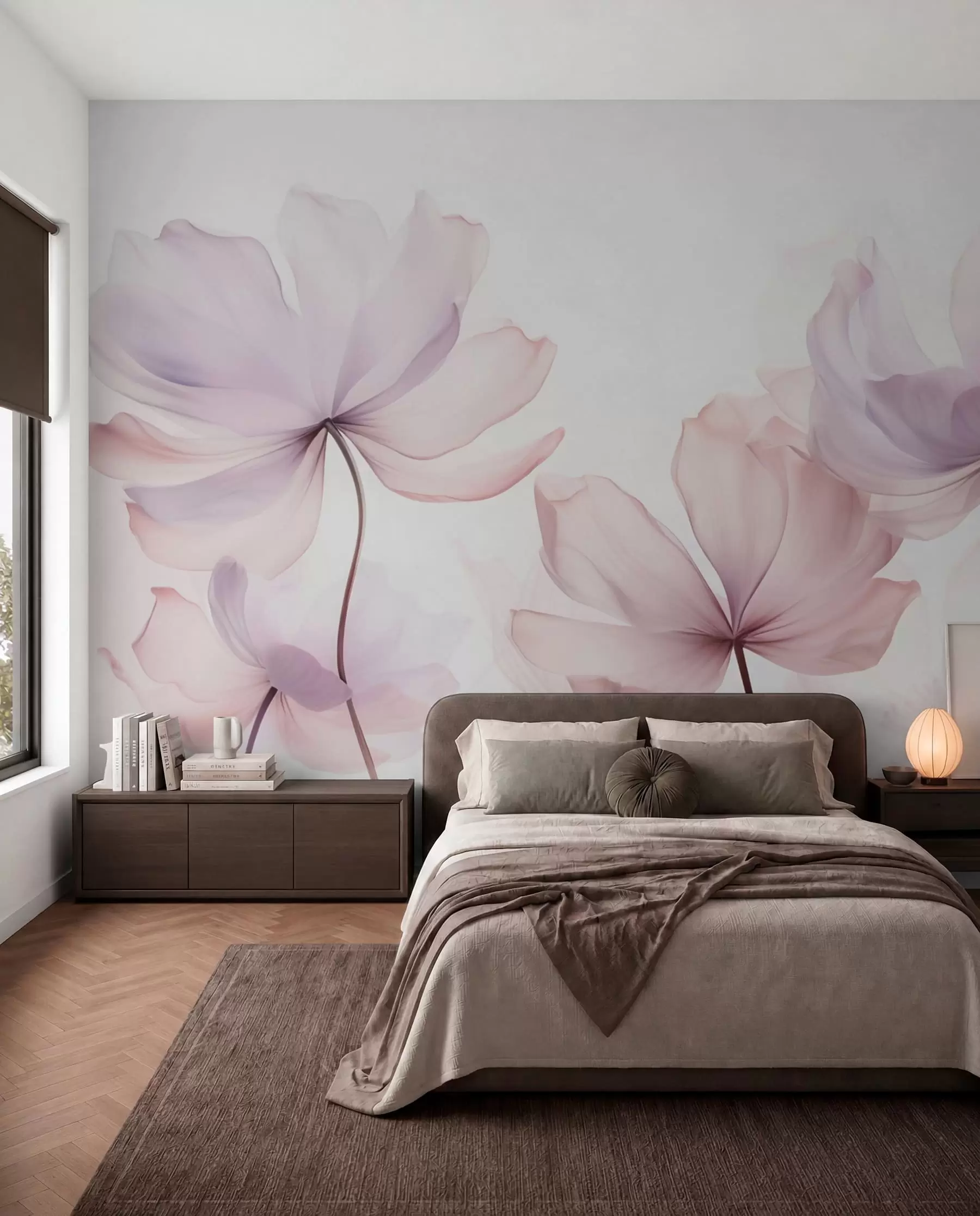 Fototapetai Žydinčios švelniai rožinės spalvos gėlės w03521