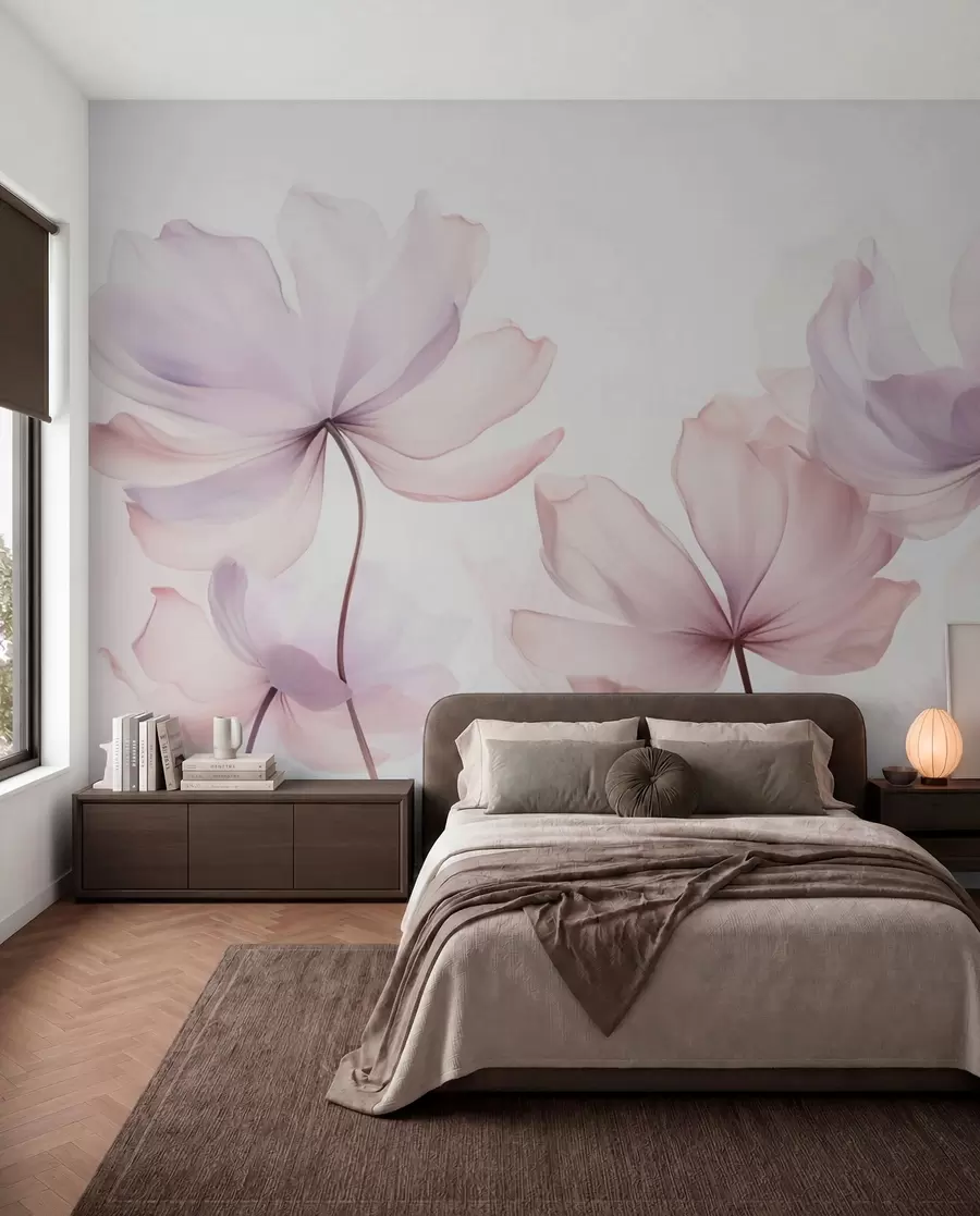 Fototapetai Žydinčios švelniai rožinės spalvos gėlės w03521