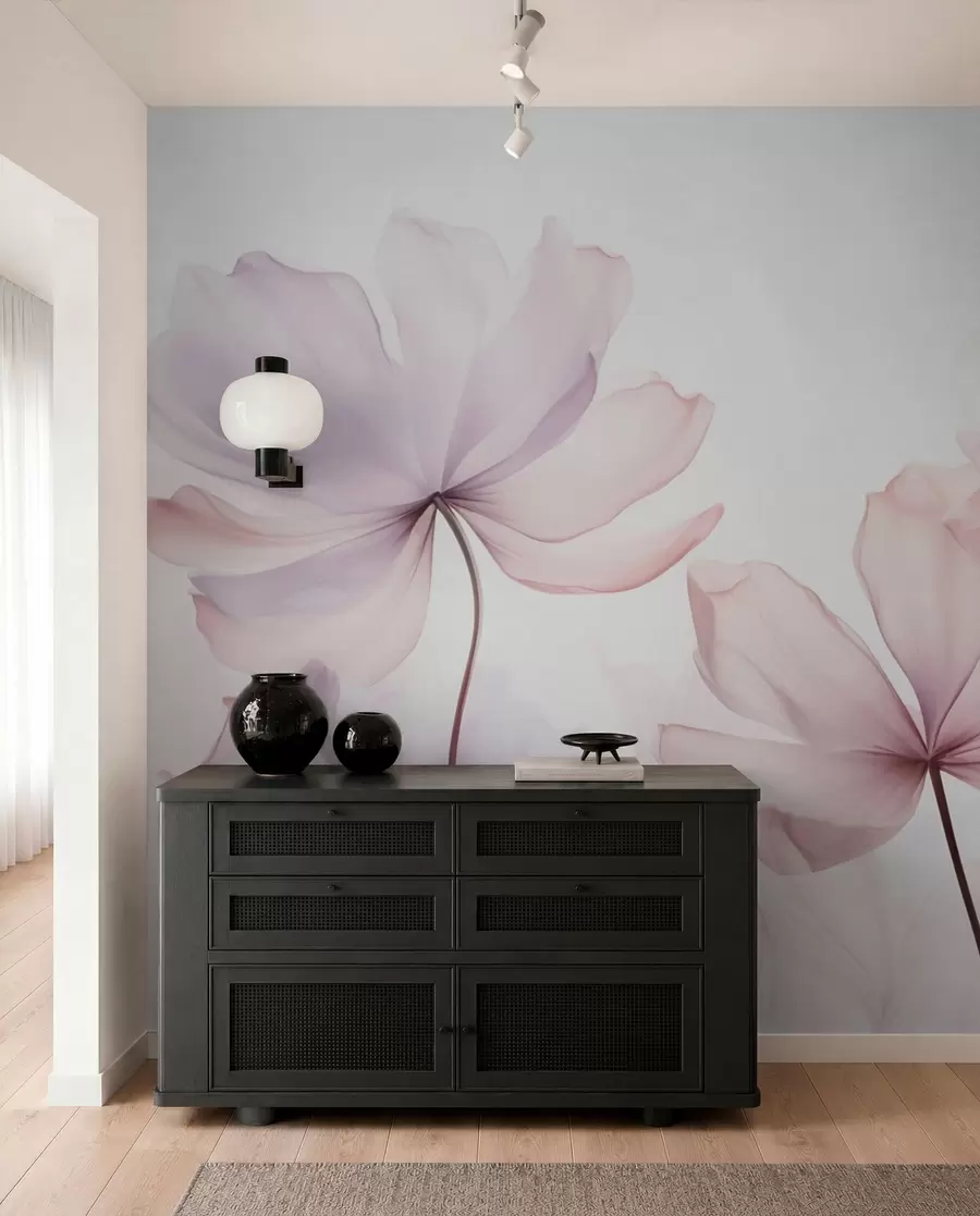 Fototapetai Žydinčios švelniai rožinės spalvos gėlės w03521