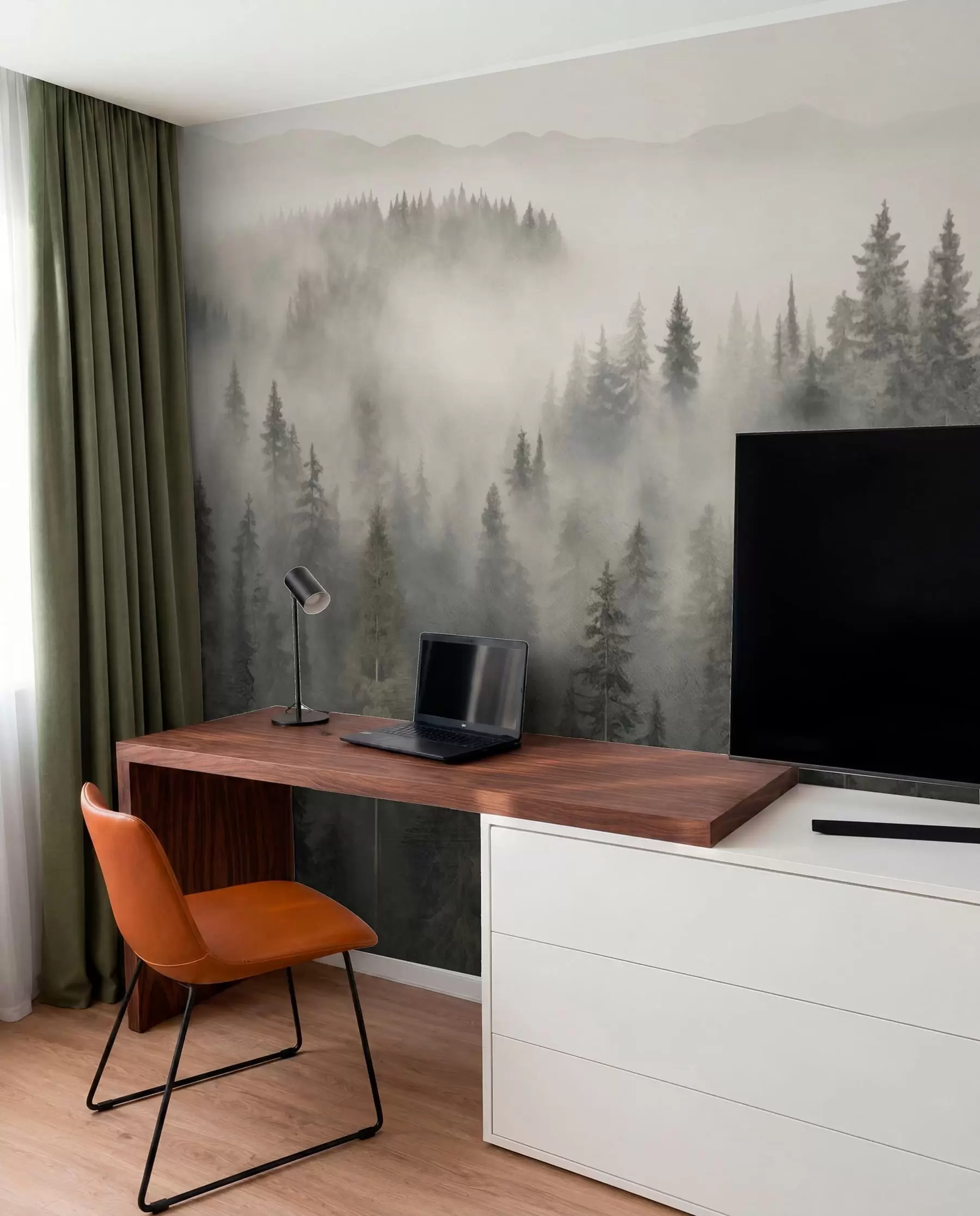 Fototapetai Miglotas spygliuočių miškas w03524