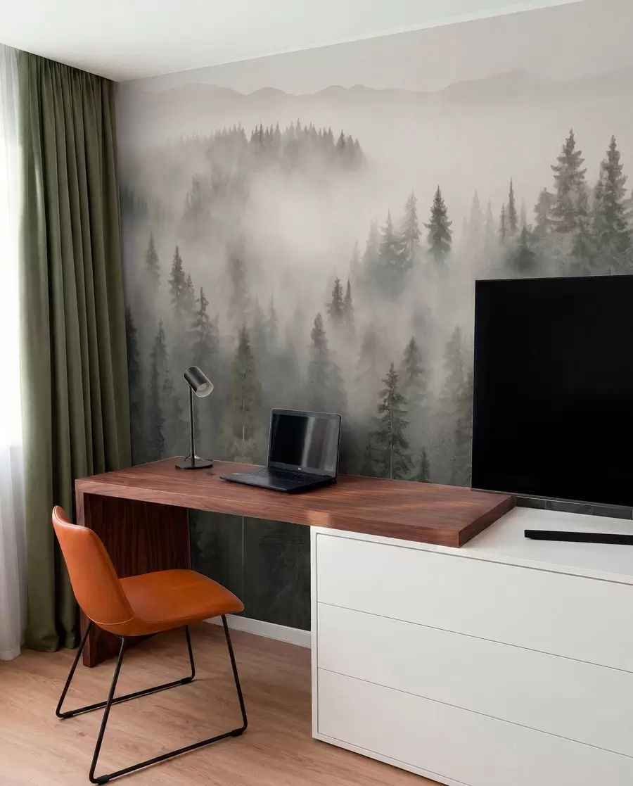 Fototapetai Miglotas spygliuočių miškas w03524
